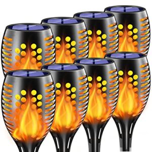 aionarew solar lights outdoor waterproof,solar torch light with flickering flame,led solar torches,auto on/off solar garden lights for outside yard patio pathway landscape decorations (8 pack)