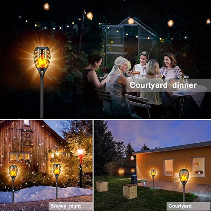Aionarew Solar Lights Outdoor Waterproof,Solar Torch Light with Flickering Flame,Led Solar Torches,Auto On/Off Solar Garden Lights for Outside Yard Patio Pathway Landscape Decorations (8 Pack)