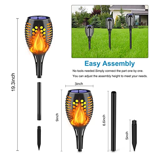 Aionarew Solar Lights Outdoor Waterproof,Solar Torch Light with Flickering Flame,Led Solar Torches,Auto On/Off Solar Garden Lights for Outside Yard Patio Pathway Landscape Decorations (8 Pack)