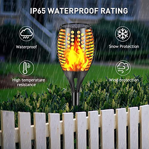 Aionarew Solar Lights Outdoor Waterproof,Solar Torch Light with Flickering Flame,Led Solar Torches,Auto On/Off Solar Garden Lights for Outside Yard Patio Pathway Landscape Decorations (8 Pack)