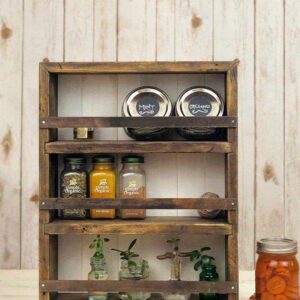 Mansfield Cabinet No. 104 - Solid Wood Spice Rack Cabinet Early American/Khaki Green