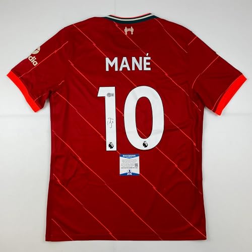 Autographed/Signed Sadio Mane Liverpool Red Soccer Jersey Beckett BAS COA