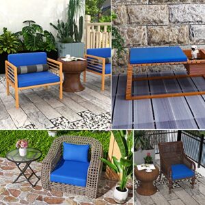 ROFIELTY Chair Cushions 24 inch for Indoor/Outdoor use, Patio Outdoor Seat Cushion, Comfortable Outdoor Furniture Patio Chair Cushion (Blue, 24x24x3)