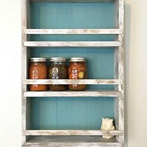 Mansfield Cabinet No. 102 - Solid Wood Spice Rack Cabinet Khaki Green/Black