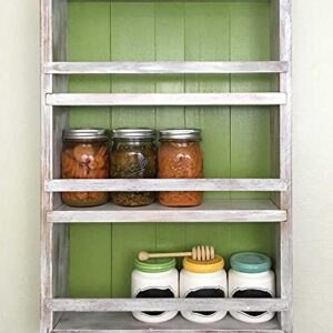 Mansfield Cabinet No. 102 - Solid Wood Spice Rack Cabinet Khaki Green/Black