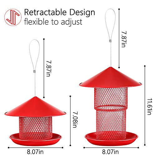 Metal Bird Feeders Cardinal Bird Feeder Retractable Birdfeeders Outside Hanging Garden Yard Outside Decoration 7 LB