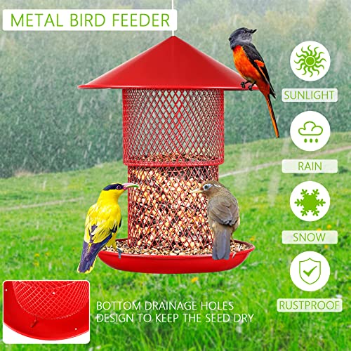 Metal Bird Feeders Cardinal Bird Feeder Retractable Birdfeeders Outside Hanging Garden Yard Outside Decoration 7 LB