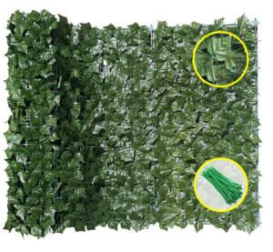 artificial ivy balcony privacy screen, uv coated faux ivy privacy fence screen - expandable fake ivy fence - ivy fence privacy screen, artificial ivy privacy fence, patio decor for fences up to 4 feet
