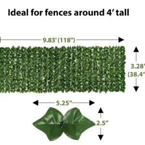 Artificial Ivy Balcony Privacy Screen, UV Coated Faux Ivy Privacy Fence Screen - Expandable Fake Ivy Fence - Ivy Fence Privacy Screen, Artificial Ivy Privacy Fence, Patio Decor For Fences Up To 4 Feet