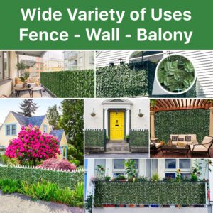 Artificial Ivy Balcony Privacy Screen, UV Coated Faux Ivy Privacy Fence Screen - Expandable Fake Ivy Fence - Ivy Fence Privacy Screen, Artificial Ivy Privacy Fence, Patio Decor For Fences Up To 4 Feet