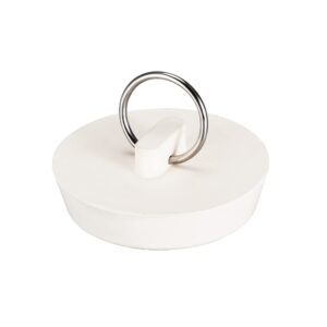 uxcell rubber sink plug, white drain stopper fit 1-3/4" to 1-7/8" drain with hanging ring for bathtub kitchen and bathroom