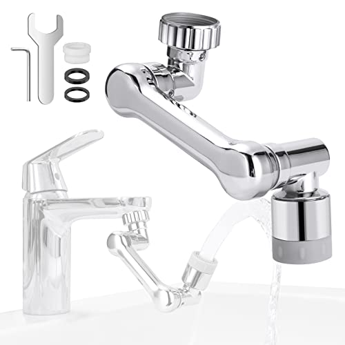 Ainiv 1080° Rotate Faucet Aerator, Swivel Tap Aerator with 2 Modes Adjustable Shower Head, Filter Sprayer for M22/24 Thread Taps, Tap Extension Attachment Replaceable Aerator for Kitchen, Bathroom