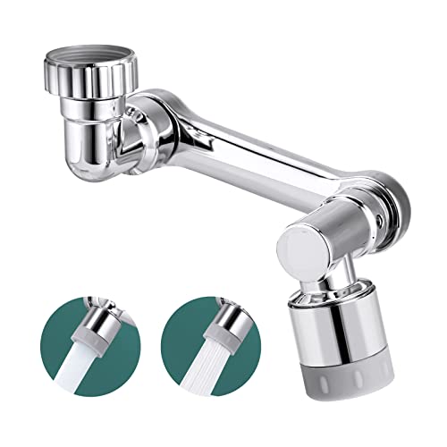 Ainiv 1080° Rotate Faucet Aerator, Swivel Tap Aerator with 2 Modes Adjustable Shower Head, Filter Sprayer for M22/24 Thread Taps, Tap Extension Attachment Replaceable Aerator for Kitchen, Bathroom