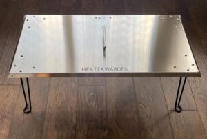 heat warden rectangle fire pit heat deflector (made in america) to push heat down and out to warm friends and family. plus, deflects heat from your patio roof.