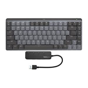 logitech mx mechanical mini clicky keyboard (graphite) bundle with 3.0 usb hub (2 items)