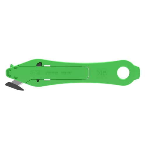 Riteknife CB100 Box Cutter, Concealed Blade Avoids Contact With Skin, Flowthrough Technology™ Minimizes Friction, Optimal Blade Angle Lowers Force Needed For Cutting, Ergonomic Ambidextrous Handle