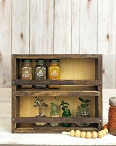 mansfield no. 104 1/2 - solid wood spice rack cabinet golden oak/khaki green