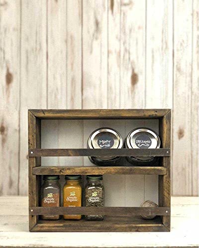 Mansfield No. 104 1/2 - Solid Wood Spice Rack Cabinet Golden Oak/Khaki Green