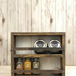 Mansfield No. 104 1/2 - Solid Wood Spice Rack Cabinet Aged Barrel/Black