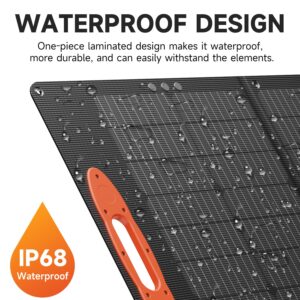 TWELSEAVAN 160W Portable Solar Panel for Jackery/EF/Bluetti/Anker/Goal Zero Power Station, IP68 Waterproof 23.5% Efficiency ETFE Foldable Solar Charger with Adjustable Kickstand for Camping Outdoor