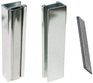 sdb bright chrome shower door u-channel with metal strike and magnet