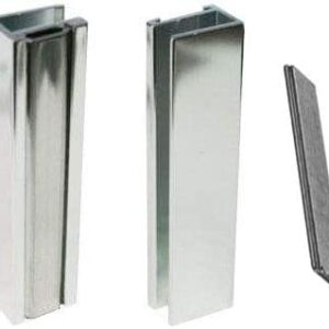 SDB Bright Chrome Shower Door U-Channel with Metal Strike and Magnet