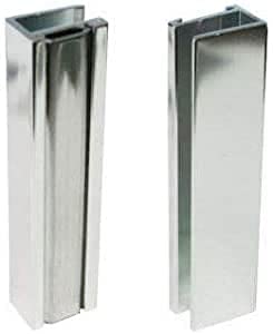 SDB Bright Chrome Shower Door U-Channel with Metal Strike and Magnet