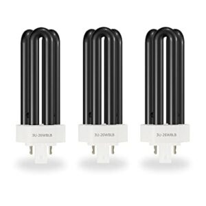 43050 Replacement Bulbs Compatible with Dynatrap DT1775 1 Acre and DT1750 3/4 Acre Bug Zapper, 3U 26W Black Light Bulb for Mosquito & Flying Insect Trap Light, 3 Pack