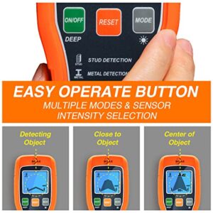 BOAK Stud Finder Wall Scanner with Percentage and Intensity Display, 6 in 1 Metal Detector and Electric Wire Detector