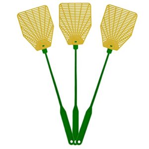 ofxdd fly swatter, long fly swatter pack, fly swatter heavy duty, triangular, random color (3 pack)