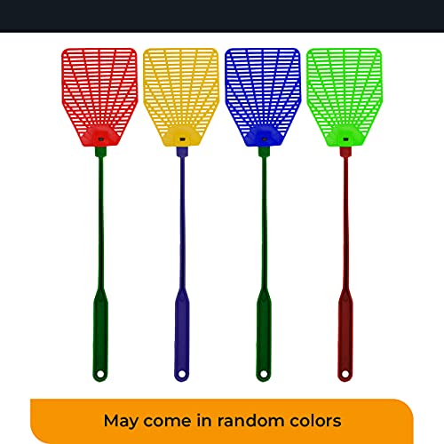 OFXDD Rubber Fly Swatter, Long Fly Swatter Pack, Fly Swatter Heavy Duty, Triangular, Random Color (3 Pack)