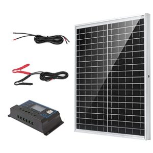 nicesolar 20w 12v solar panel kit monocrystalline off grid system battery maintainer charger for car boat rv marine home with 20a charge controller for 12 volt lead-acid & lithium & lifepo4 battery