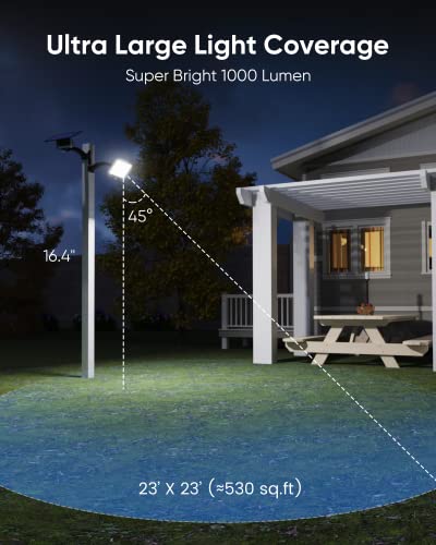 JACKYLED Solar Security Light with Motion Sensor, 1000 Lumen 48 LED, IP65 Waterproof, 3 Modes, Auto On/Off, Separate Solar Panel, Solar Dusk to Dawn Flood Lights for Outdoor Wall, Porch, Barn, Garage