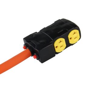 PLIS Nema 14-50P to 5-20R Generator Cord with Surge Protector Breaker,4 Prong Heavy Duty Generator Cord, 10AWG*4C Flexible Cable,Power Extension Cord,50Amp,Orange,1.5FT