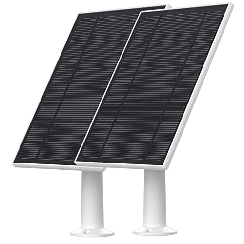 6W Solar Panel Charging Compatible with Eufy Solocam L40/L20/S40/3/3C Only,with 13.1ft Waterproof Charging Cable, IP65 Weatherproof,Includes Secure Wall Mount(Type-c Connector)（White(2)