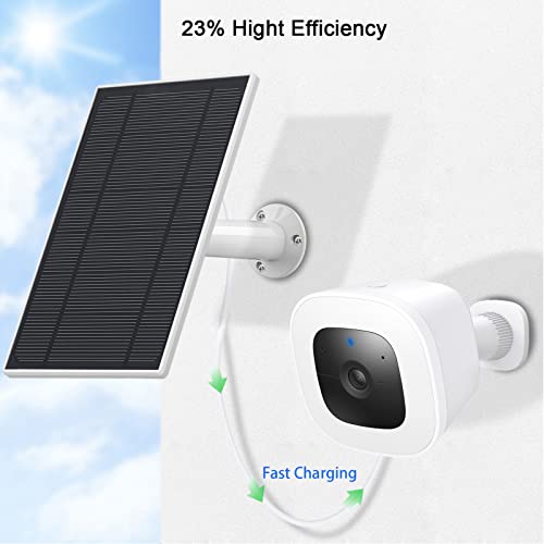 6W Solar Panel Charging Compatible with Eufy Solocam L40/L20/S40/3/3C Only,with 13.1ft Waterproof Charging Cable, IP65 Weatherproof,Includes Secure Wall Mount(Type-c Connector)（White(2)