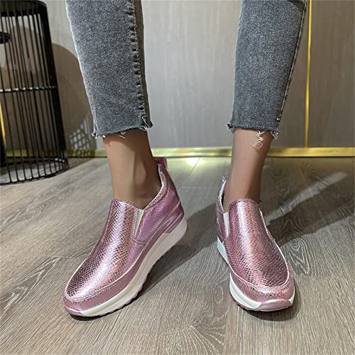 Women's Walking Shoes Fashion Sneakers Lightweight Comfortable Casual Shoes Stylish Comfy Canvas Shoes Running Shoes Pink