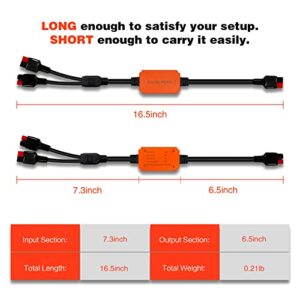 SOLAR POPO Solar Panel Connectors Y Branch Parallel Adapter Cable, 2 in 1 Solar Cable with Reverse Current Protection for Anderson Portable Power Stations Solar Generators Camping RV