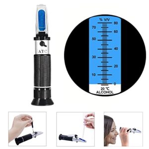 Alcohol Refractometer, ATC Alcohol Refractometer with 0-80% Alcohol Measurement Range for Liquor and Spirits. Like Whiskey, Brandy, Vodka, etc.