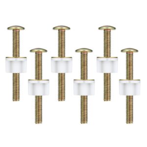 aiex 6 sets toilet seat screws and bolts, metal screws for toilet seat bolts replacement with plastic nuts and metal washers toilet bolt set for replacing top mount toilet seat hinges