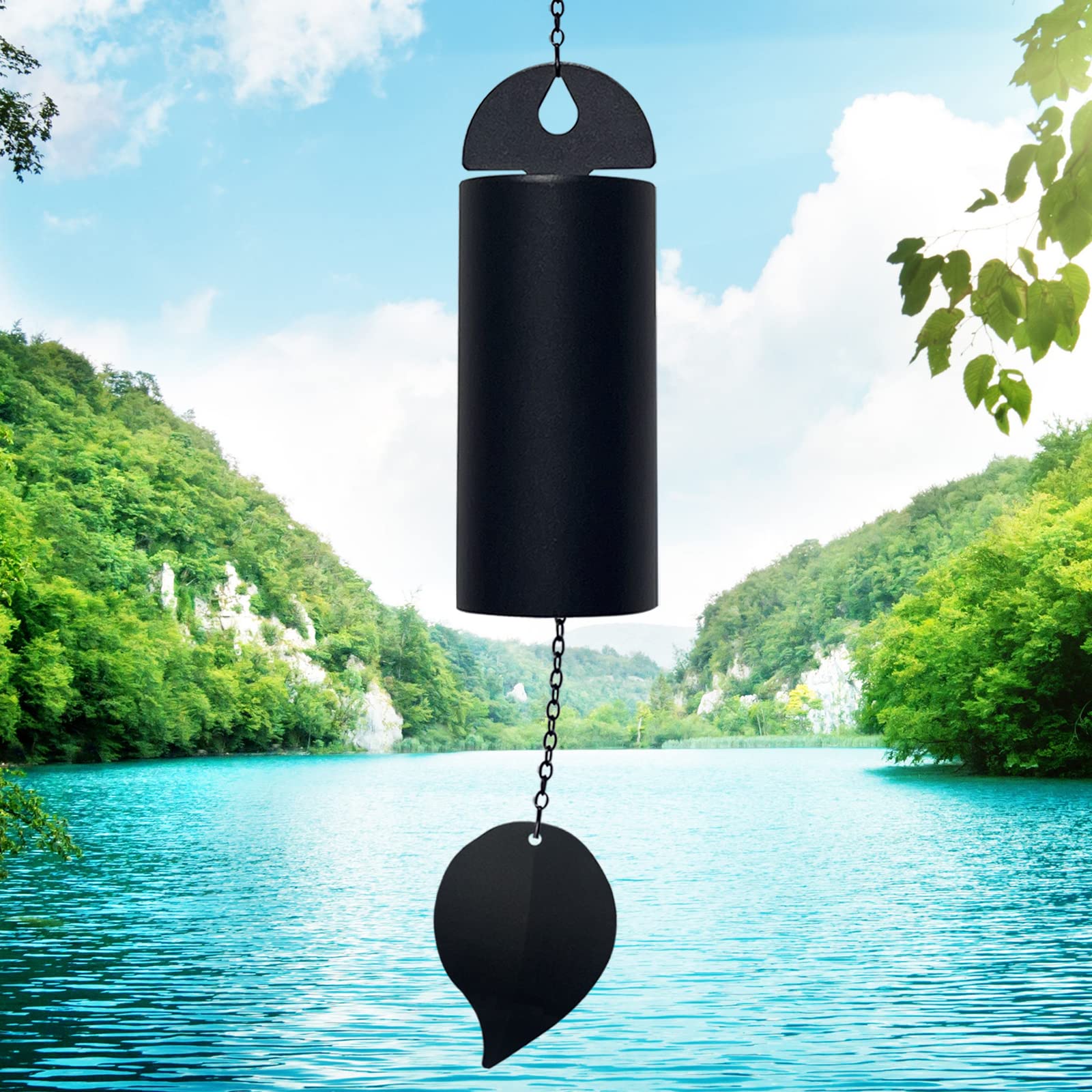 Deep Resonance Serenity Bell Large Wind Chimes for Outside Deep Tone Garden Bells Wind Chimes 528 Hz Low Pitch Wind Bell 30 inch (Large)