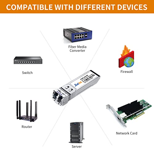 10G Gigabit Single Mode SFP+ LC Module,10G 1310nm SMF, up to 10 km, DDM,10GBase-LR Fiber Transceiver, Compatible with Cisco, Ubiquiti, Mikrotik,Netgear, Dlink,Linksys and More (10 Packs)