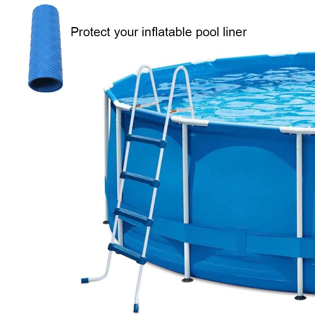 Swimming Pool Ladder Mat - 40"x40" Pool Ladder Mat for Above Ground Inground Inflatable Pools - Pool Ladder Pad - Pool Step Mat - Pool Liner Protection Cushion for Stairs Blue