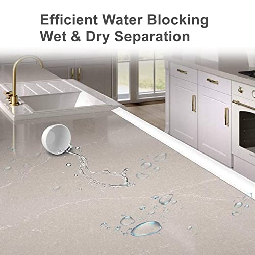 QYDKWK 59 Inch Shower Water Dam Shower Threshold Silicone Water Barrier Self-Adhesive Shower Water Stopper Splash Guard Keeping Dry and Wet Separation for Bathroom and Kitchen