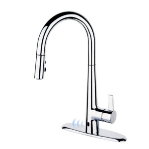 imhomii ‎e8305xxxxx touchless kitchen faucet with pull down sprayer, motion sensor activated smart kitchen sink faucets,hands free brass kitchen taps 360 degree swivel high spout, chrome