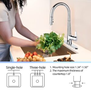 IMHOMII ‎E8305xxxxx Touchless Kitchen Faucet with Pull Down Sprayer, Motion Sensor Activated Smart Kitchen Sink Faucets,Hands Free Brass Kitchen Taps 360 Degree Swivel High Spout, Chrome