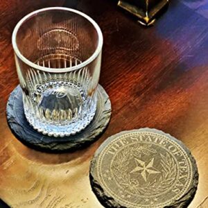 Texas State Seal, Texan Gifts, HANDCRAFTED Texas Lonestar Coasters, Wedding Gift, Texan Coasters, 4" Texas State Seal Coasters, Set of 4