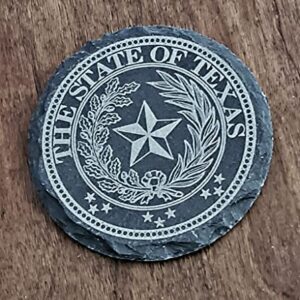 Texas State Seal, Texan Gifts, HANDCRAFTED Texas Lonestar Coasters, Wedding Gift, Texan Coasters, 4" Texas State Seal Coasters, Set of 4