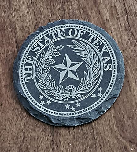 Texas State Seal, Texan Gifts, HANDCRAFTED Texas Lonestar Coasters, Wedding Gift, Texan Coasters, 4" Texas State Seal Coasters, Set of 4