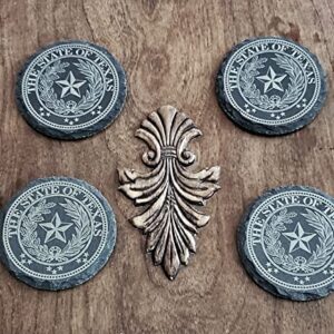 Texas State Seal, Texan Gifts, HANDCRAFTED Texas Lonestar Coasters, Wedding Gift, Texan Coasters, 4" Texas State Seal Coasters, Set of 4